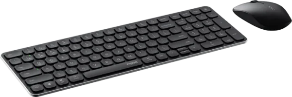 کیبورد و موس بیسیم رپو RAPOO 9320M خاکستری | اتصال Wireless – کلیدهای مقاوم – مناسب اداری و بازی